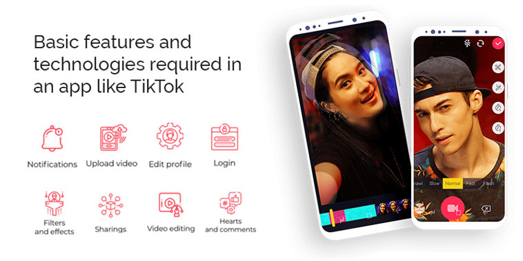 Basic features and technologies required in an app like TikTok