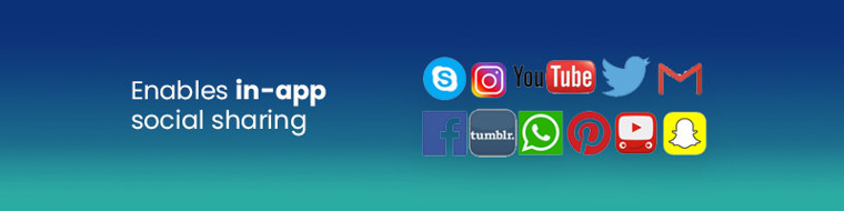 Enables in-app social sharing