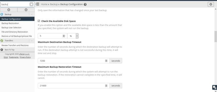 Backup configuration 2