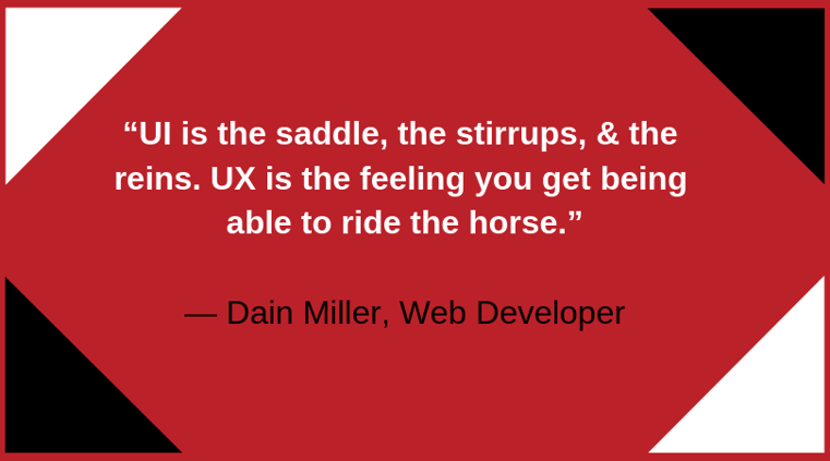 UI is the saddle, the stirrups