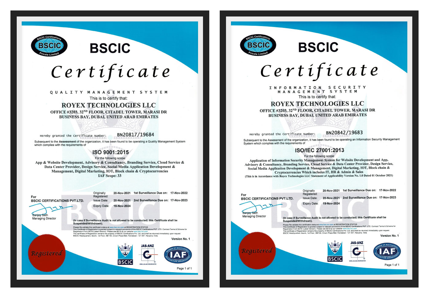 bscic management systems certification