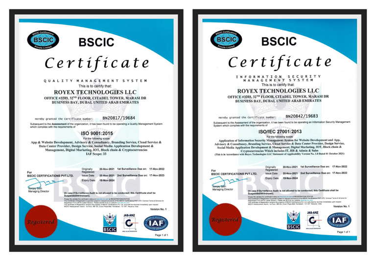 ISO 9001, ISO 27001 and what it means for Royex
