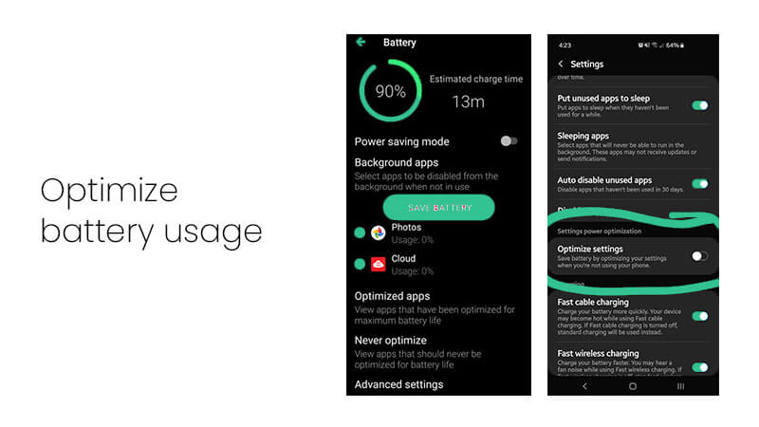 Optimize battery usage