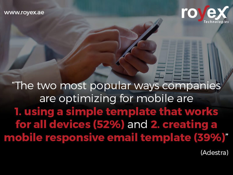 template that works for all devices (52%) and 2. creating a mobile responsive email template (39%).