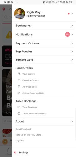 Features of Zomato