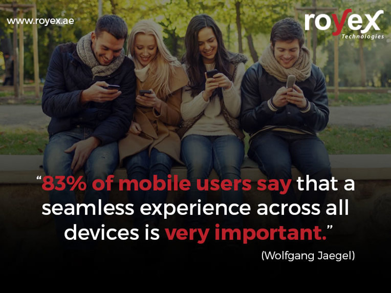 83% of mobile users state that a consistent encounter over all devices is significant.