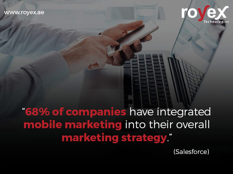68% of companies have integrated mobile marketing