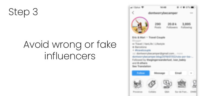 Avoid wrong or fake influencers