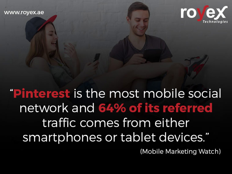 Pinterest is the most mobile social network and 64%